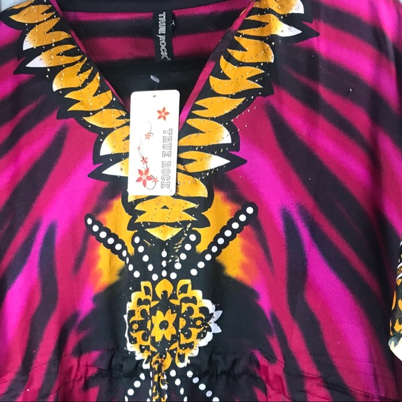 TRUE ROCK Maxi Pink Print Gafton Lightweight Dress - Picture 3 of 10